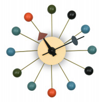 LeisureMod VCL13M Concordia Modern Design Round Colorful Balls Silent Non-Ticking Wall Clock