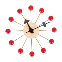 LeisureMod VCL13R Concordia Modern Design Round Balls Silent Non-Ticking Wall Clock