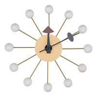 LeisureMod VCL13W Concordia Modern Design Round Balls Silent Non-Ticking Wall Clock