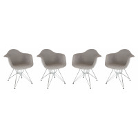 LeisureMod WM24GRT4 Willow Fabric Eiffel Accent Chair, Set of 4
