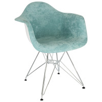 LeisureMod WM24VTL Willow Velvet Eiffel Metal Base Accent Chair