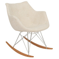 LeisureMod WR24BGT Willow Twill Fabric Eiffel Rocking Chair