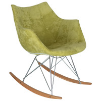 LeisureMod WR24VLG Willow Velvet Eiffel Base Rocking Chair