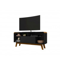 Manhattan Comfort 245BMC82 Camberly 53.54 TV Stand with 5 Shelves in Matte Black and Cinnamon