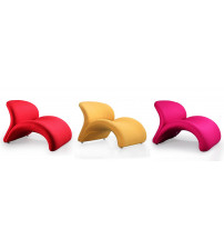 Manhattan Comfort 3-AC0013 Rosebud Multi Colored Accent Chair -Set of 3 in Red, Fuchsia Pink, and Yellow