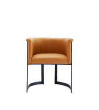 Manhattan Comfort DC046-CL Corso Leatherette Dining Chair with Metal Frame in Tan