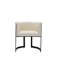 Manhattan Comfort DC046-CR Corso Leatherette Dining Chair with Metal Frame  in Cream