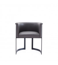 Manhattan Comfort DC046-PE Corso Leatherette Dining Chair with Metal Frame in Grey