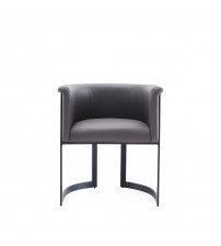 Manhattan Comfort DC046-PE Corso Leatherette Dining Chair with Metal Frame in Grey