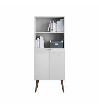 Manhattan Comfort S-89951 Utopia Bookcase in Off White and Maple Cream