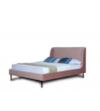 Manhattan Comfort S-BD003-FL-BH Heather Full-Size Bed in Velvet Blush and Black Legs