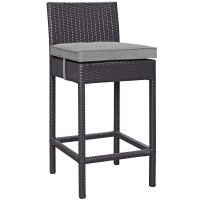 Modway EEI-1006-EXP-GRY Convene Outdoor Patio Fabric Bar Stool