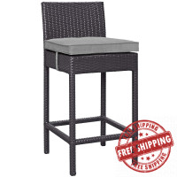 Modway EEI-1006-EXP-GRY Convene Outdoor Patio Fabric Bar Stool