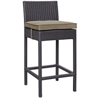 Modway EEI-1006-EXP-MOC Convene Outdoor Patio Fabric Bar Stool in Espresso Mocha
