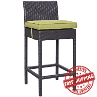 Modway EEI-1006-EXP-PER Convene Outdoor Patio Fabric Bar Stool in Espresso Peridot