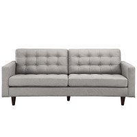 Modway EEI-1011-LGR Empress Upholstered Sofa in Light Gray