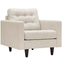 Modway EEI-1013-BEI Empress Upholstered Armchair Beige