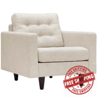 Modway EEI-1013-BEI Empress Upholstered Armchair Beige