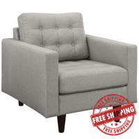 Modway EEI-1013-LGR Empress Upholstered Armchair in Light Gray