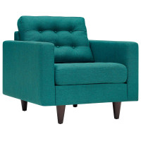 Modway EEI-1013-TEA Empress Upholstered Armchair Teal