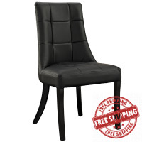 Modway EEI-1039-BLK Noblesse Vinyl Dining Side Chair in Black