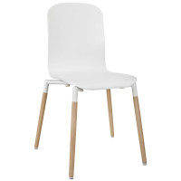 Modway EEI-1054-WHI Stack Wood Dining Chair in White