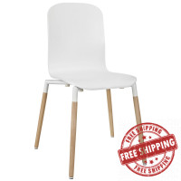 Modway EEI-1054-WHI Stack Wood Dining Chair in White