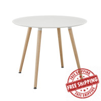 Modway EEI-1055-WHI Track Circular Dining Table in White