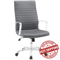 Modway EEI-1061-GRY Finesse Highback Office Chair in Gray