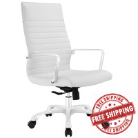 Modway EEI-1061-WHI Finesse Highback Office Chair in White