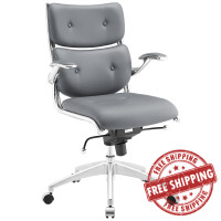 Modway EEI-1062-GRY Push Midback Office Chair in Gray