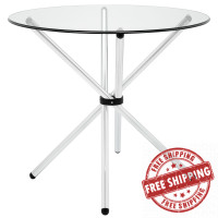 Modway EEI-1074-CLR Baton Dining Table in Clear