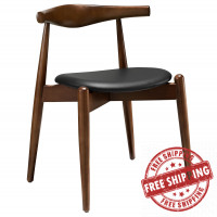 Modway EEI-1080-DWL-BLK Stalwart Dining Side Chair in Dark Walnut Black