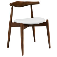 Modway EEI-1080-DWL-WHI Stalwart Dining Side Chair in Dark Walnut White