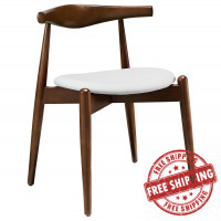 Modway EEI-1080-DWL-WHI Stalwart Dining Side Chair in Dark Walnut White