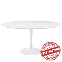 Modway EEI-1120-WHI Lippa 60" Wood Top Dining Table in White