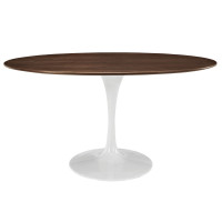 Modway EEI-1138-WAL Lippa 60" Oval-Shaped Table in Walnut