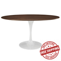 Modway EEI-1138-WAL Lippa 60" Oval-Shaped Table in Walnut