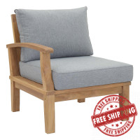 Modway EEI-1148-NAT-GRY-SET Marina Outdoor Patio Teak Left-Facing Sofa