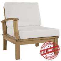 Modway EEI-1148-NAT-WHI-SET Marina Outdoor Patio Teak Right-Arm Sofa Natural White