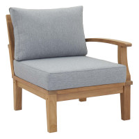 Modway EEI-1149-NAT-GRY-SET Marina Outdoor Patio Teak Right-Facing Sofa