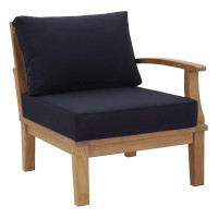 Modway EEI-1149-NAT-NAV-SET Marina Outdoor Patio Teak Right-Facing Sofa