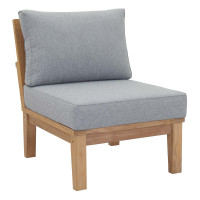 Modway EEI-1150-NAT-GRY-SET Marina Armless Outdoor Patio Teak Sofa