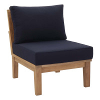 Modway EEI-1150-NAT-NAV-SET Marina Armless Outdoor Patio Teak Sofa