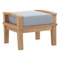 Modway EEI-1152-NAT-GRY-SET Marina Outdoor Patio Teak Ottoman