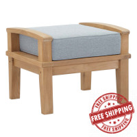 Modway EEI-1152-NAT-GRY-SET Marina Outdoor Patio Teak Ottoman
