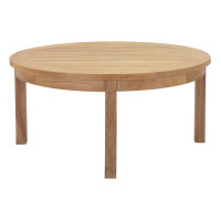 Modway EEI-1153-NAT Marina Outdoor Patio Teak Round Coffee Table in Natural
