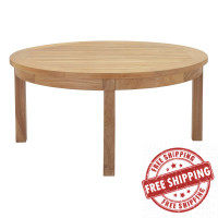 Modway EEI-1153-NAT Marina Outdoor Patio Teak Round Coffee Table in Natural