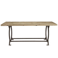 Modway EEI-1205-BRN Effuse Wood Top Dining Table in Brown