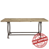 Modway EEI-1205-BRN Effuse Wood Top Dining Table in Brown